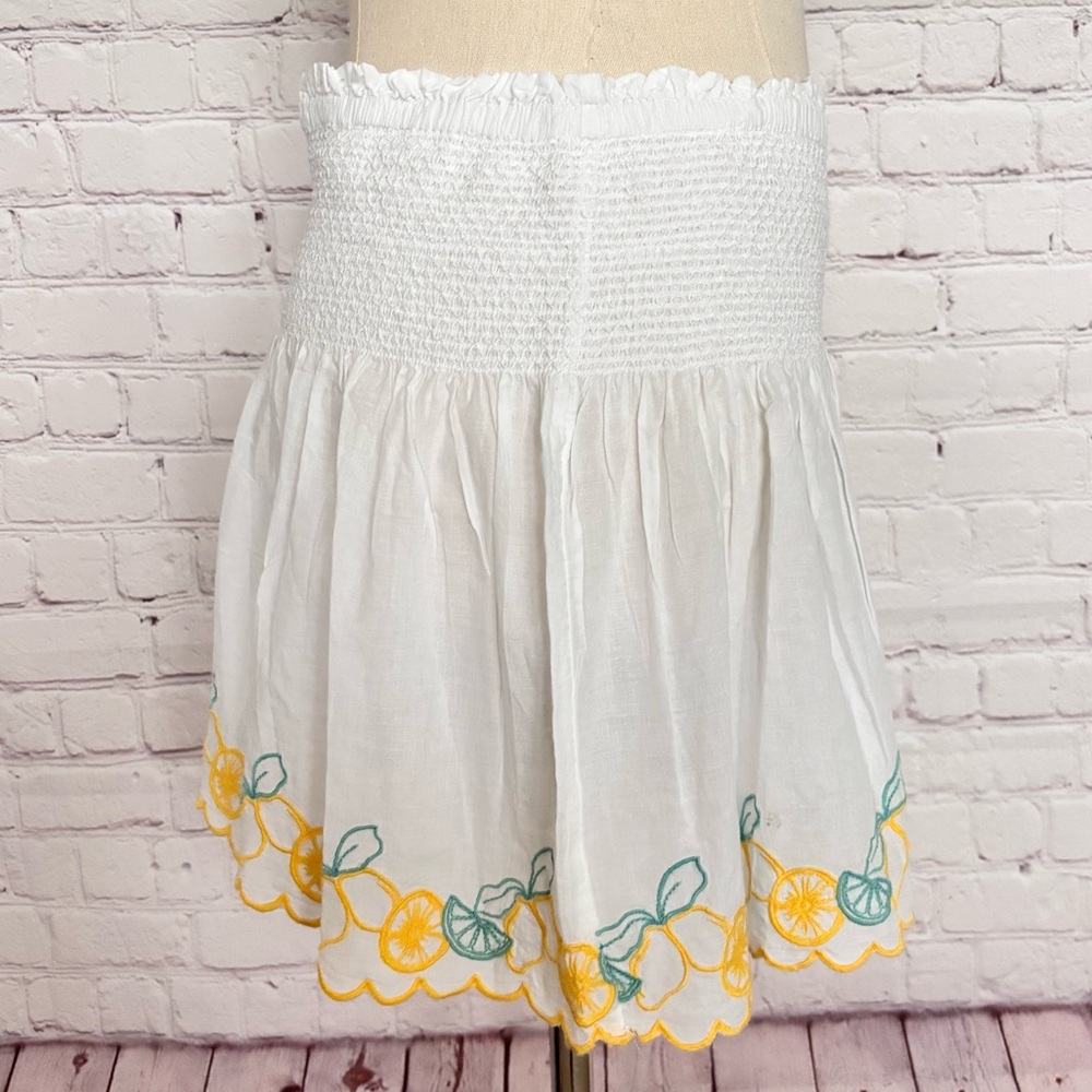 JOIE Smocked Lemon Embroidered Lounge Beach Shorts--NWT--M - Picture 9 of 12
